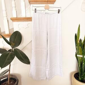 Zara Wide Leg Pants White Minimalist Lightweight Loungecore Summer Size M
